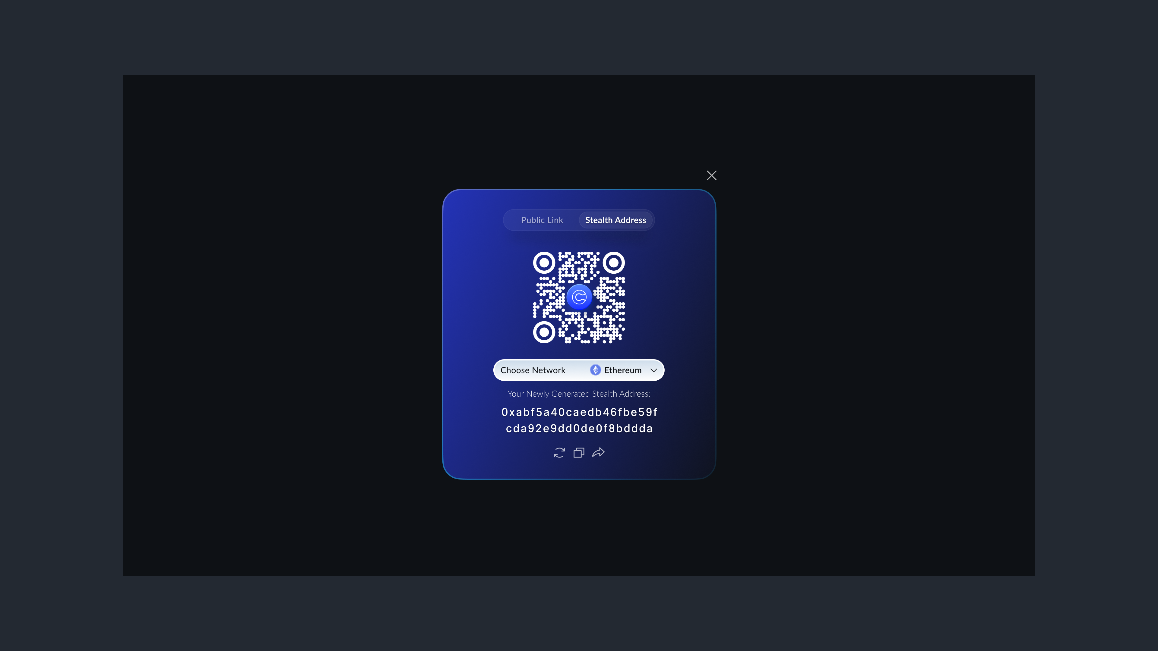 Receive ETH Stealth Address